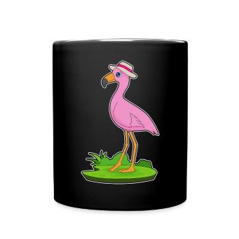 Chapeau de flamant rose - Mug uni - noir - Devant