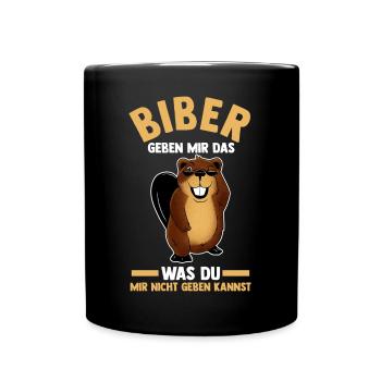 Nagetier Biberliebhaber Biber - Tasse einfarbig - Schwarz - Vorne