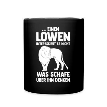 Löwe Löwen - Tasse einfarbig - Schwarz - Vorne