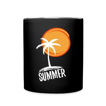 Urlaub und Sommer im Paradies (weiß) - Tasse einfarbig - Schwarz - Vorne