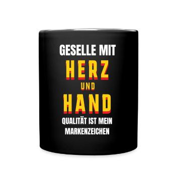 Gesellen Geselle Gesellenbrief Prüfung Handwerker - Tasse einfarbig - Schwarz - Vorne