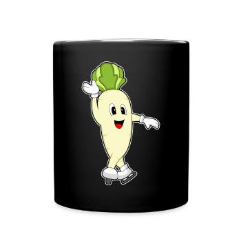 Radieschen Eislaufen Schlittschuhe - Tasse einfarbig - Schwarz - Vorne