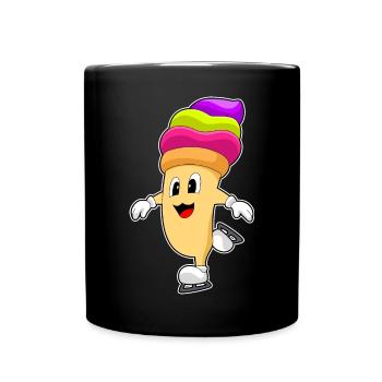 Cupcake Eislaufen Schlittschuhe - Full Colour Mug - black - Front