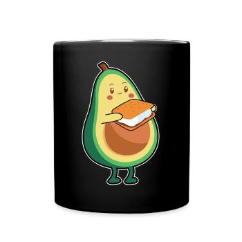 Smore Avocado Camping Campfire Marshmallow Kids - Full Colour Mug - black - Front