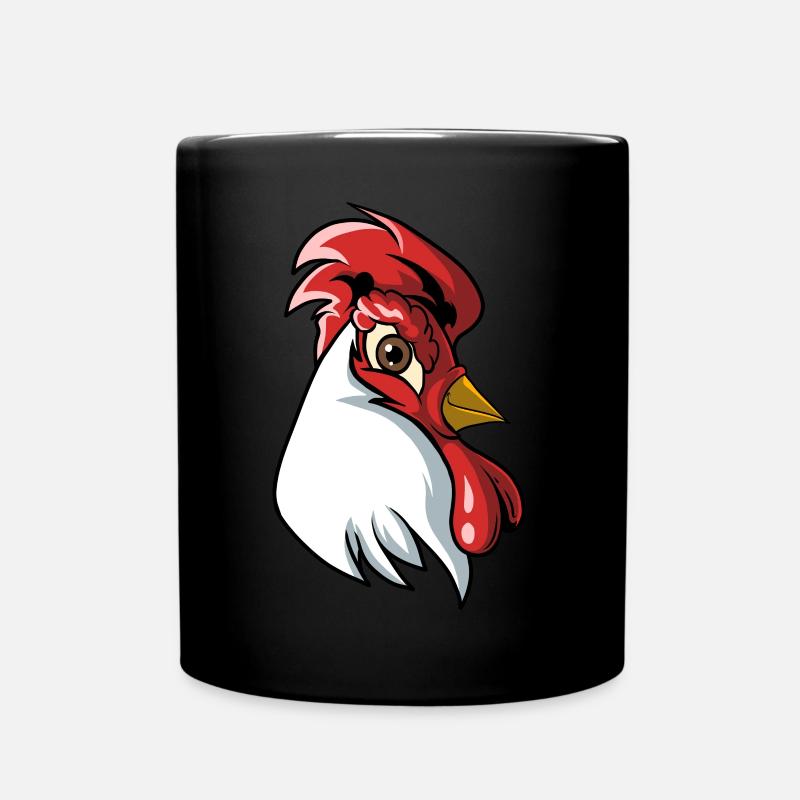 Hahn Huhn Bauernhof Hühner - Tasse einfarbig - Schwarz