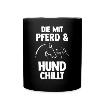 Hunde Pferdeliebhaber Hundeliebhaber Pferde - Tasse einfarbig - Schwarz - Vorne