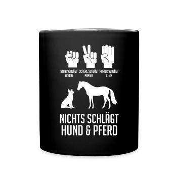 Hunde Pferdeliebhaber Hundeliebhaber Pferde - Tasse einfarbig - Schwarz - Vorne