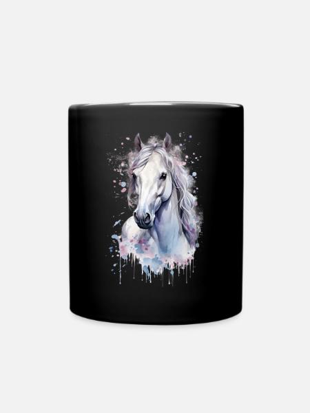 Cheval blanc - Mug uni - noir
