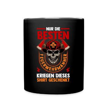 Feuerwehrmann Feuerwehr - Tasse einfarbig - Schwarz - Vorne