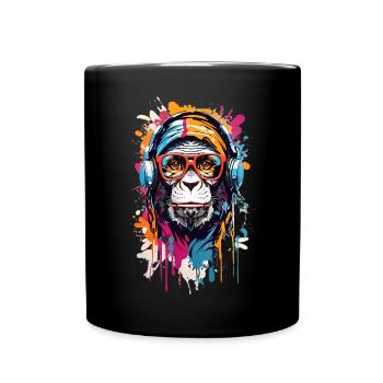 Coole Affe - Tasse einfarbig - Schwarz - Vorne