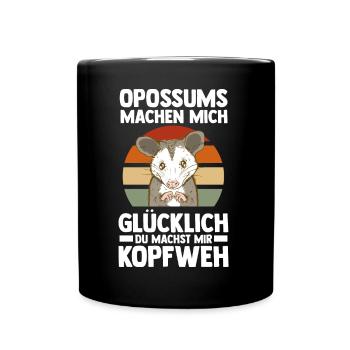 Opossum - Tasse einfarbig - Schwarz - Vorne