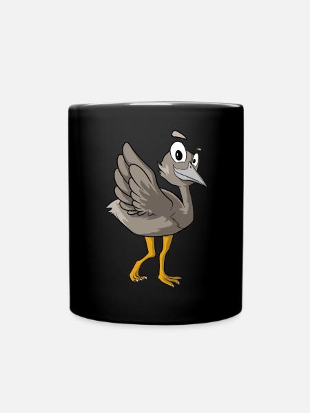 Niedlicher Emu Vogel - Tasse einfarbig - Schwarz