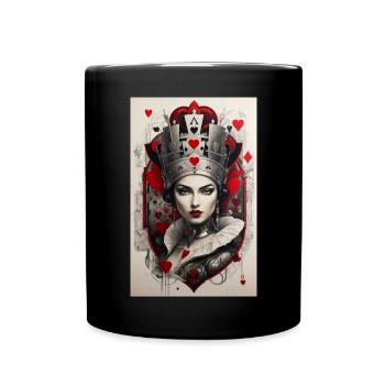 Fantasy cyberpunk of the Queen of Hearts - Full Colour Mug - black - Front