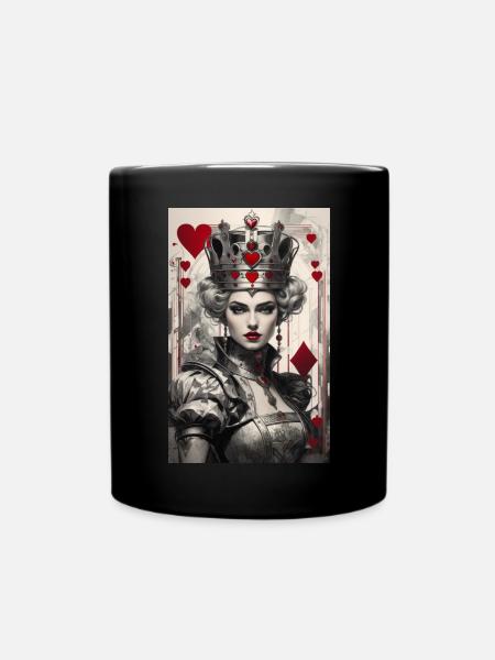 Fantasy Cyberpunk of the Queen of Hearts II - Full Colour Mug - black