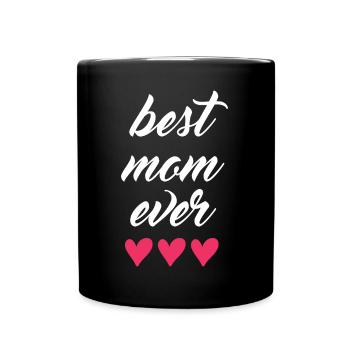 Beste Mutter aller Zeiten - Tasse einfarbig - Schwarz - Vorne