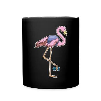 Flamingo Bodybuilder Dumbbell Bodybuilding - Full Colour Mug - black - Front