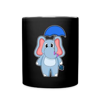 Elephant Umbrella - Full Colour Mug - black - Front