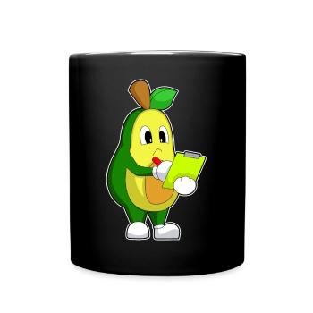 Avocado Sekretärin Klemmbrett Büro - Tasse einfarbig - Schwarz - Vorne
