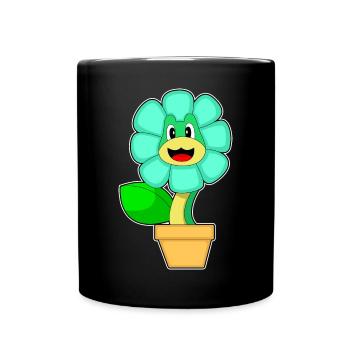 Schlange Blume - Tasse einfarbig - Schwarz - Vorne