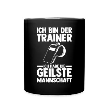 Sportmannschaft Trainer - Tasse einfarbig - Schwarz - Vorne