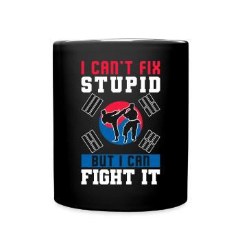 TKD Korean Martial Arts Tae Kwon - Tasse einfarbig - Schwarz - Vorne