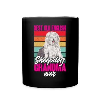 Old English Sheepdog Sheepie Bobtail - Full Colour Mug - black - Front