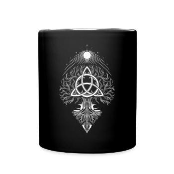 Yggdrasil Tree of Life Triquetra - Full Colour Mug - black - Front