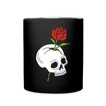 Le crâne et la rose - Mug uni - noir - Devant