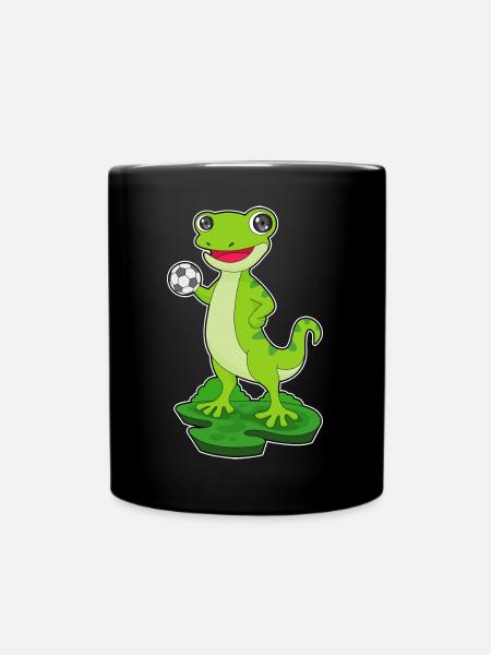 Gecko Handballspieler Handball - Tasse einfarbig - Schwarz