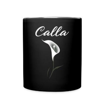 Florist Zantedschia Calla Pflanze Zimmercalla - Tasse einfarbig - Schwarz - Vorne