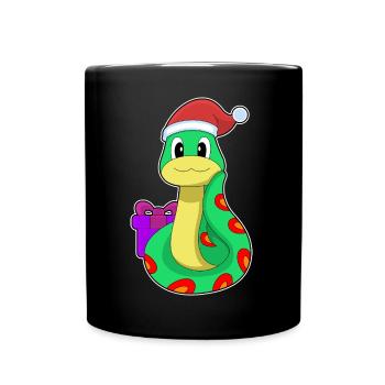 Serpent Noël Noël chapeau - Mug uni - noir - Devant