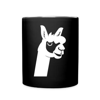 Funny Llama Silhouette Cheeky Fun Llamas - Full Colour Mug - black - Front
