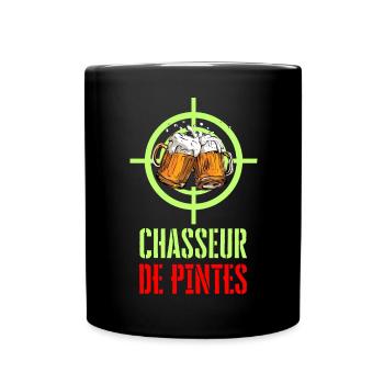 Chasseur de Pintes - Apéro Bière Chasse et Humour - Mug uni - noir - Devant