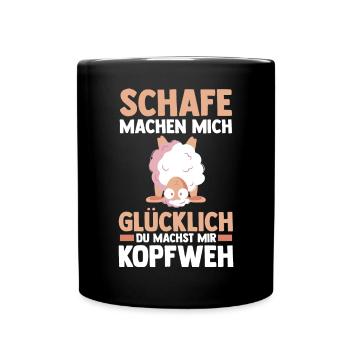 Landwirt Schäfer Bauernhof Schafe - Tasse einfarbig - Schwarz - Vorne