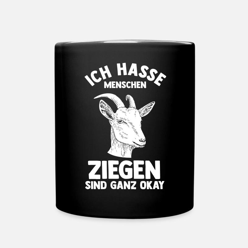 Bauernhof Landwirt Bauer Ziegen - Tasse einfarbig - Schwarz