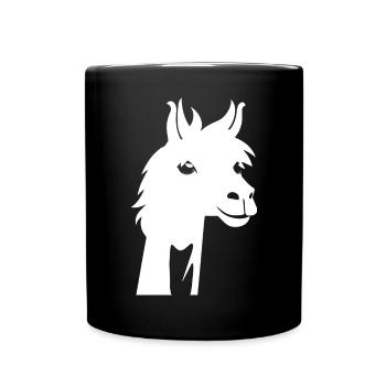 Funny Llama Silhouette Cheeky Fun Llamas - Full Colour Mug - black - Front