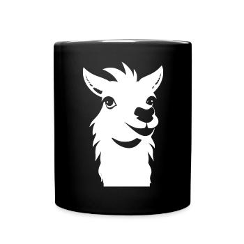 Lustige Lama-Silhouette Freche Spaß-Lamas - Tasse einfarbig - Schwarz - Vorne