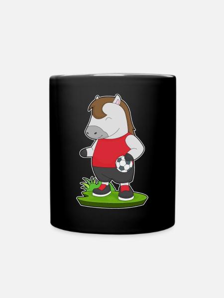 Pferd Handballspieler Handball - Tasse einfarbig - Schwarz