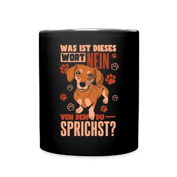 Süßer Dackel - Tasse einfarbig - Schwarz - Vorne