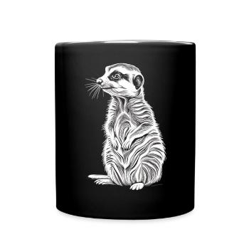 Les Gardiens de la Savane : le suricate en action - Mug uni - noir - Devant