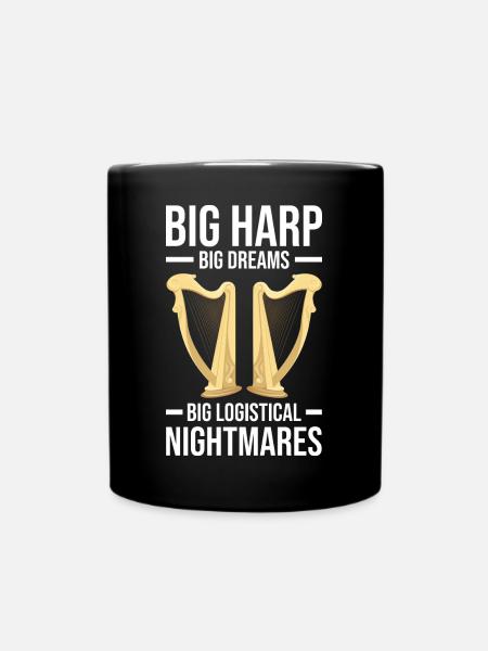 Harfe Musikinstrument Harfenist Orchester Geschenk - Tasse einfarbig - Schwarz