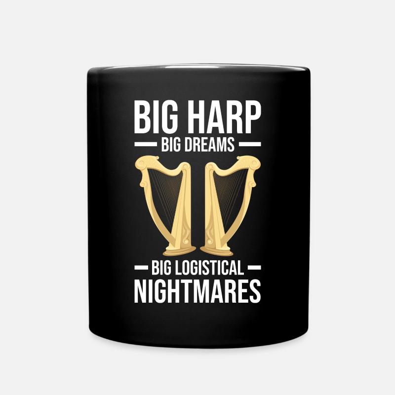 Harfe Musikinstrument Harfenist Orchester Geschenk - Tasse einfarbig - Schwarz