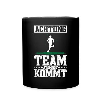 Waldlauf Joggen Training Laufen im Wald - Tasse einfarbig - Schwarz - Vorne