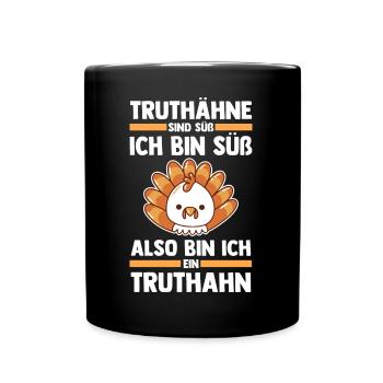 Truthuhn Truthahn - Tasse einfarbig - Schwarz - Vorne