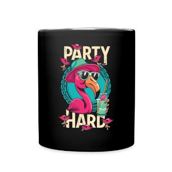 Flamingo Party Mode - Party like a flamingo - Full Colour Mug - black - Front