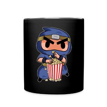 Popcorn Ninja Enfants Drôle de théâtre Cinéma Snack Movi - Mug uni - noir - Devant
