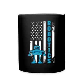 Robotique Drapeau Américain USA Droid Builder 4ème De Ju - Mug uni - noir - Devant