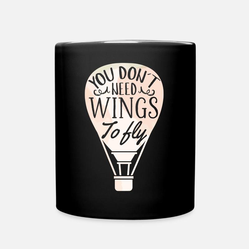 Heißluftballon fahren | Ballonfahrt Geschenkideen - Tasse einfarbig - Schwarz