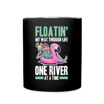 Rafting - Tasse einfarbig - Schwarz - Vorne
