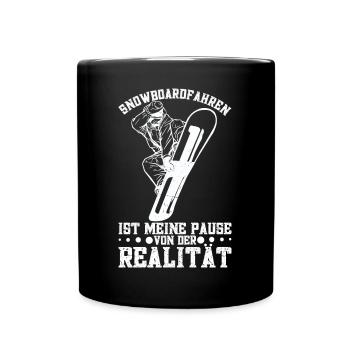 Snowboardfahrer Schnee Snowboarden Wintersport - Tasse einfarbig - Schwarz - Vorne